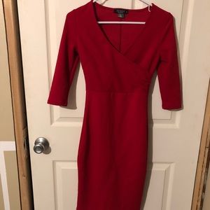 Red long sleeve dress